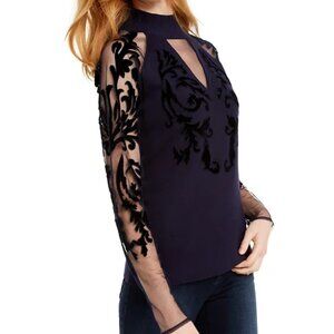 NWT - INC International Concepts Flocked-Velvet Illusion Sweater Size X-Small